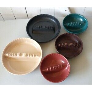 Lot of 5 Vintage Plastic Stackable Ashtrays Willert-GES Line